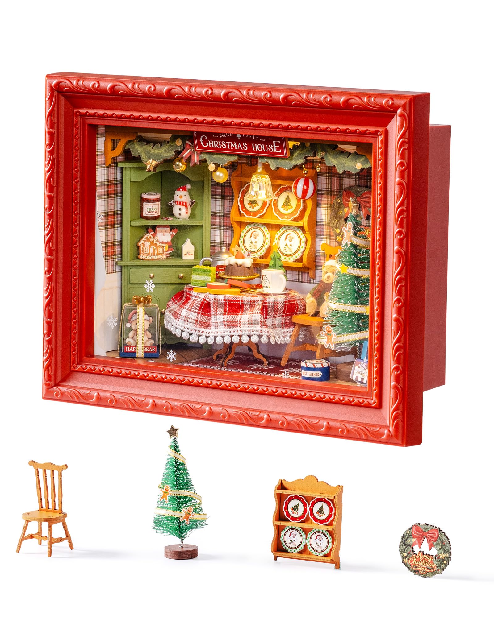 Amazon.com: ROBOTIME Christmas Eve Party Photo Frame DIY Miniature